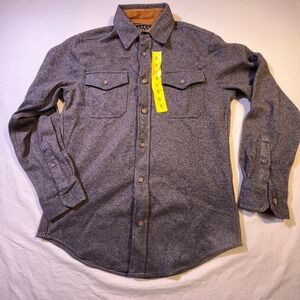 JACHS New York Herringbone Button Down Shirt Men Size S Blue Long Sleeve Casual